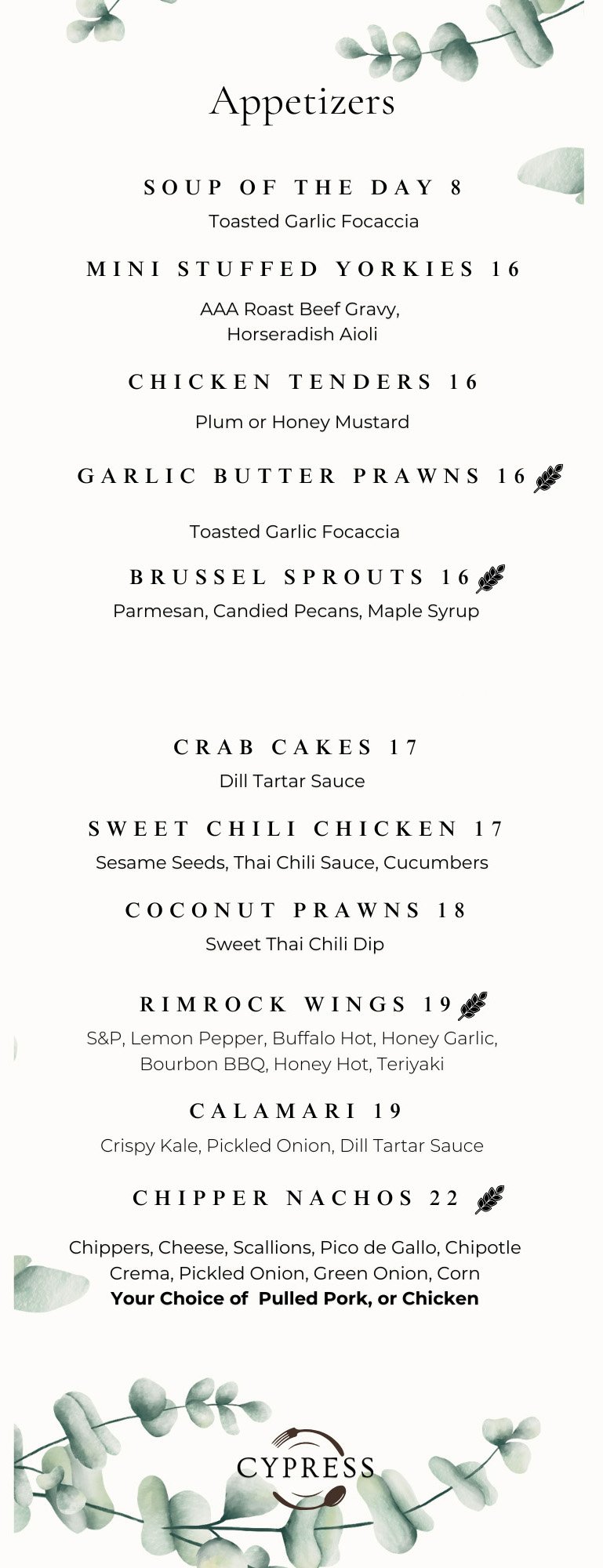 Bar Menu